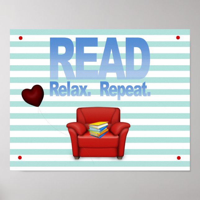 Póster Divertido leer, relajar y repetir la escritura imp (Frente)
