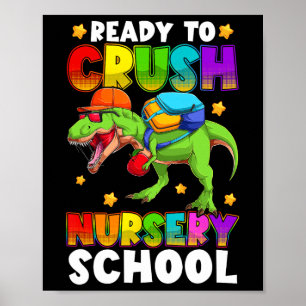 Póster Divertido Listo Para Aplastar Guardería T Rex Prim