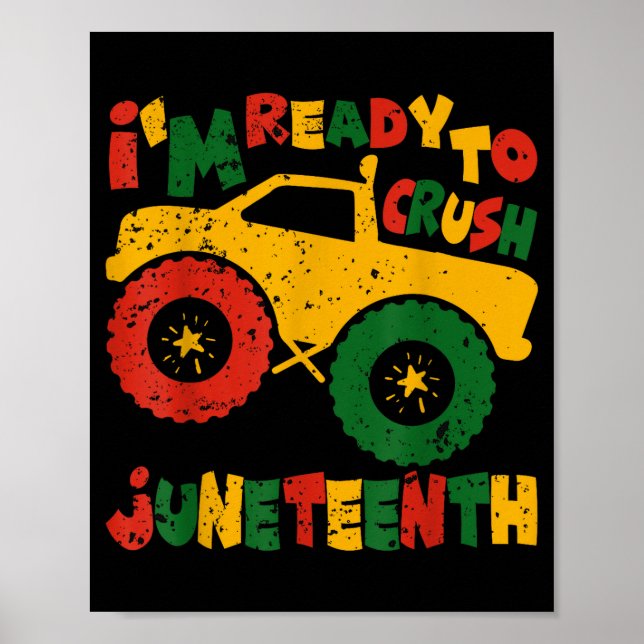 Póster Divertido listo para aplastar juneteenth lindo cam (Frente)