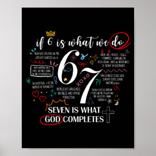 Póster Divertido Lo Que Dios Completa 6 7 Meme Jesús Cris