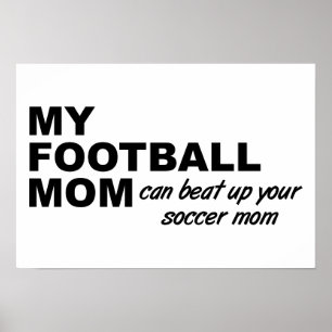 Póster Divertido Mamá de Fútbol Americano