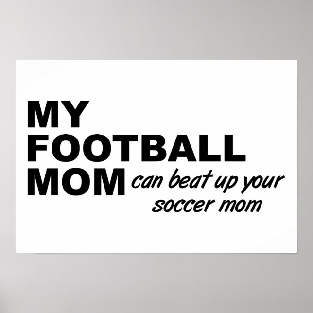 Póster Divertido Mamá de Fútbol Americano (Frente)