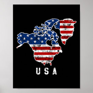 Póster Divertido mapa de la visión de Trump sobre Estados