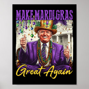 Póster Divertido Mardi Gras Donald Trump Mardi Gras Ameri