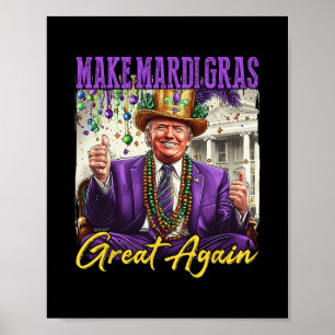 Póster Divertido Mardi Gras Donald Trump Mardi Gras Ameri