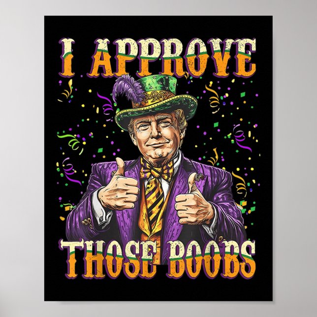 Póster Divertido Mardi Gras Ee.Uu. Yo Apruebo Esos (Frente)