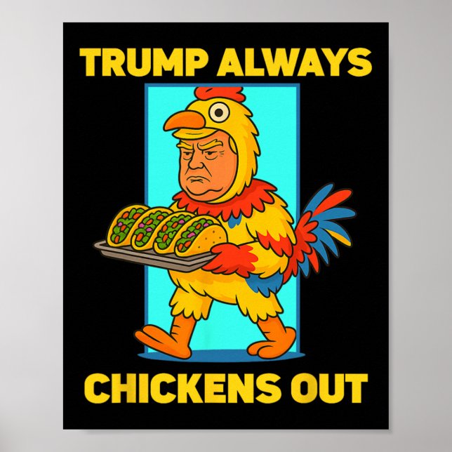 Póster Divertido Martes de Taco Trump Siempre se Echa par (Frente)