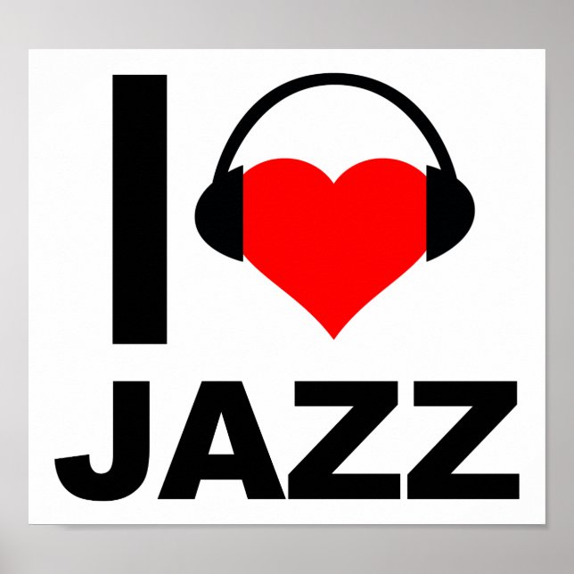 Póster Divertido Me Encanta el Jazz (Frente)