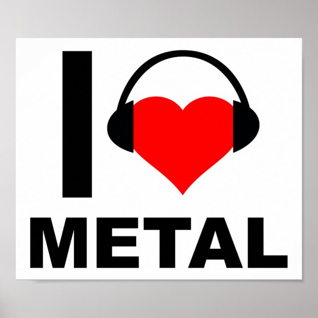 Póster Divertido Me Encanta el Metal (Frente)