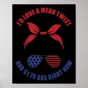 Póster Divertido Me Encantaría Un Tweet Malo Y 1.79 Gas C