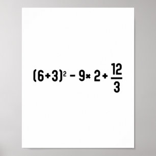 Póster Divertido meme 67 Pemdas cerebro de maestro de mat