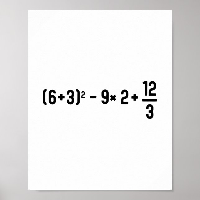 Póster Divertido meme 67 Pemdas cerebro de maestro de mat (Frente)