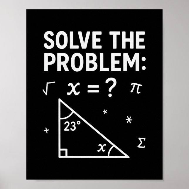 Póster Divertido meme de matemáticas 67 Resuelve el probl (Frente)