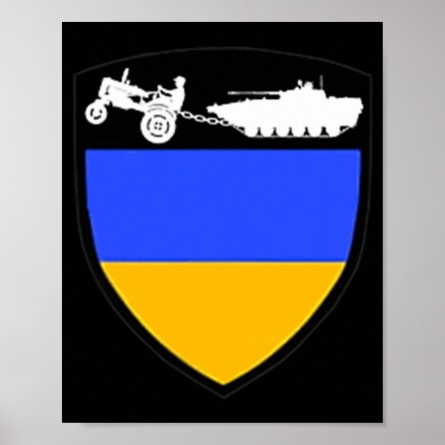 Póster Divertido meme del tanque de remolque de tractores (Frente)
