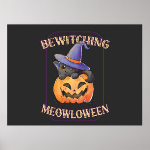 Póster Divertido Meowloween