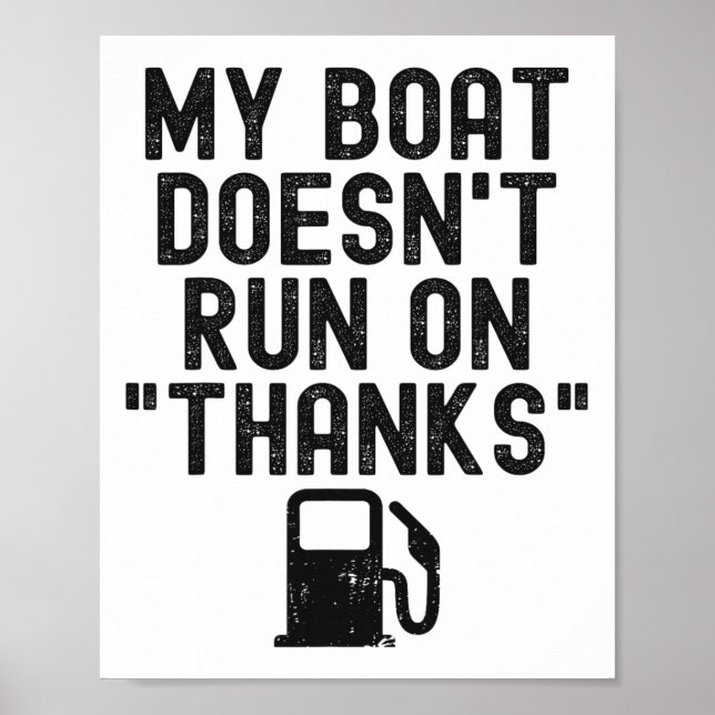 Póster Divertido Mi Barco No Funciona Con Gracias Embarca (Frente)