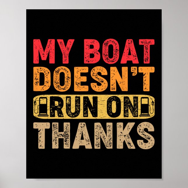 Póster Divertido Mi Barco No Funciona Con Gracias Embarca (Frente)