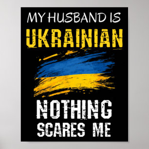 Póster Divertido Mi esposo es ucraniano Nada me asusta Pa