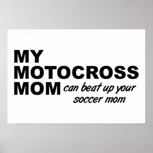 Póster Divertido Motocross Mamá