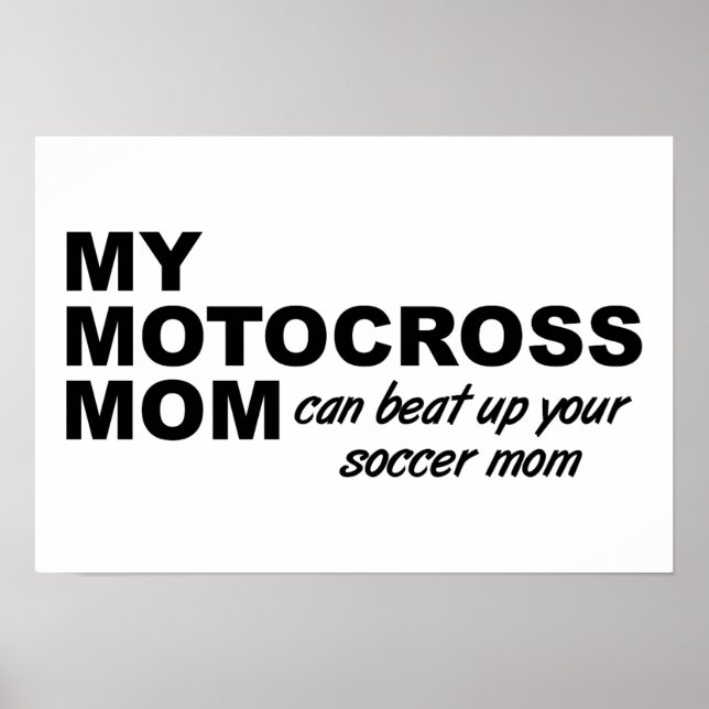 Póster Divertido Motocross Mamá (Frente)