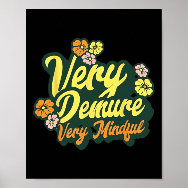 Póster Divertido Muy Demuesto Muy Mental Tendencia Demure (Frente)