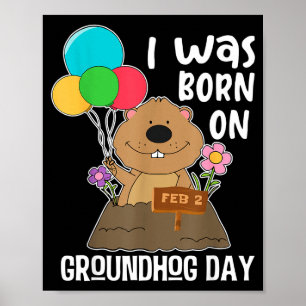 Póster Divertido Nací El Día De La Marmota
