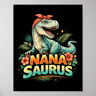 Póster Divertido Nanasaurus T Rex Dinosaurio Nana Familia