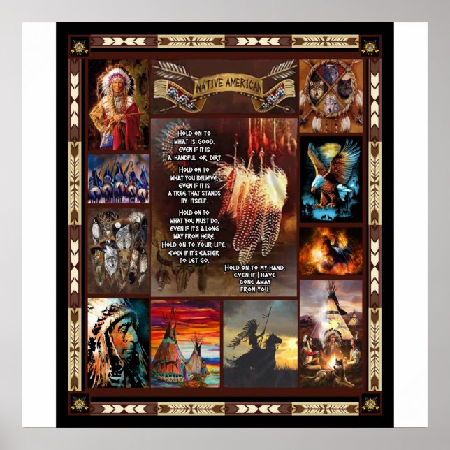 Póster Divertido Nativo Americano Nativo Lover (Frente)