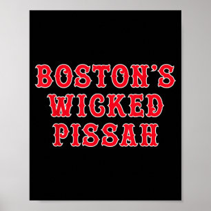Póster Divertido New England Boston es malvado Ah