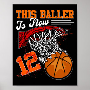 Póster Divertido niño de 12 años regalo 12 cumpleaños Bys