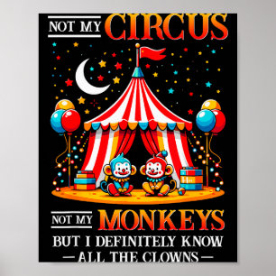 Póster Divertido No Es Mi Circo No Son Mis Monos Pero Lo 