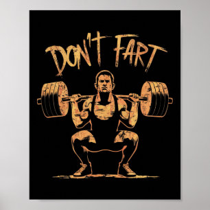 Póster Divertido No Flates Entrenamiento De Fitness Levan