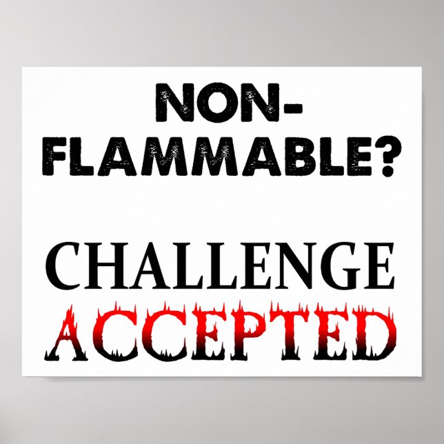 Póster Divertido No Inflamable (Frente)