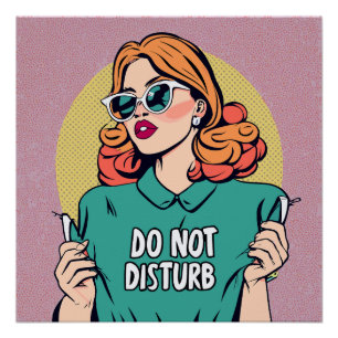 Póster Divertido No Molestar