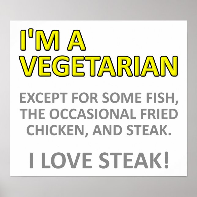 Póster divertido no muy vegetariano (Frente)