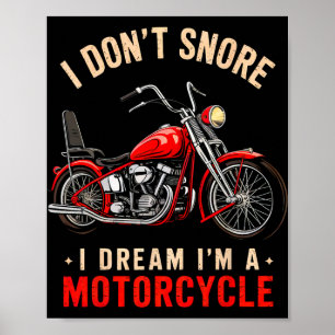 Póster Divertido No Ronco Sueño Que Soy Un Motociclista Q