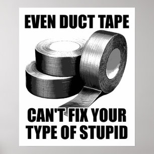 Póster divertido No se puede arreglar la estupidez