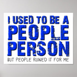 Póster Divertido No Soy una Persona Social