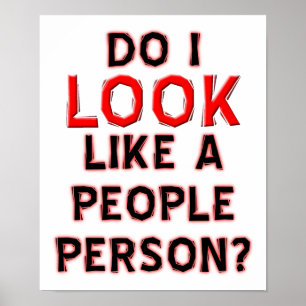 Póster Divertido No Soy una Persona Social