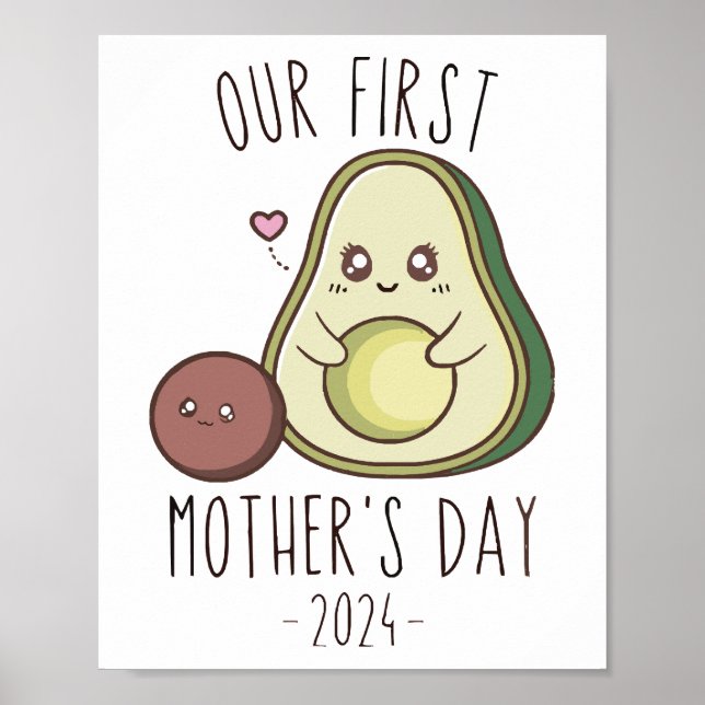 Póster Divertido nuestro primer día de la madre (Frente)