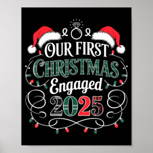 Póster Divertido Nuestro Primer Navidad Comprometidos 202