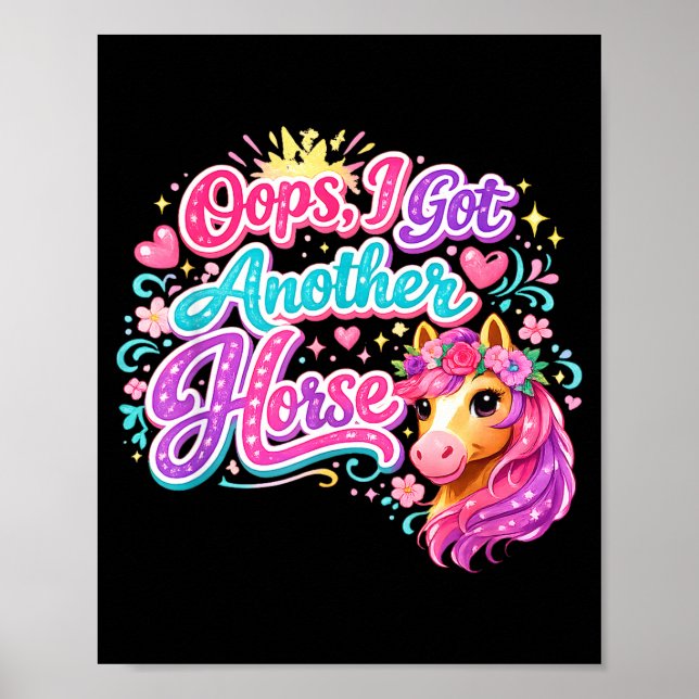Póster Divertido oops tengo otro caballo  (Frente)