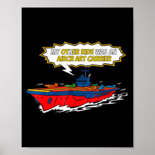 Póster Divertido otro viaje portaaviones divertido cómic 