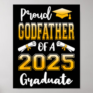 Póster Divertido Padrino Orgulloso De Un Graduado Del Cl 