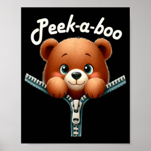 Póster Divertido - Peek-a-boo - Oso