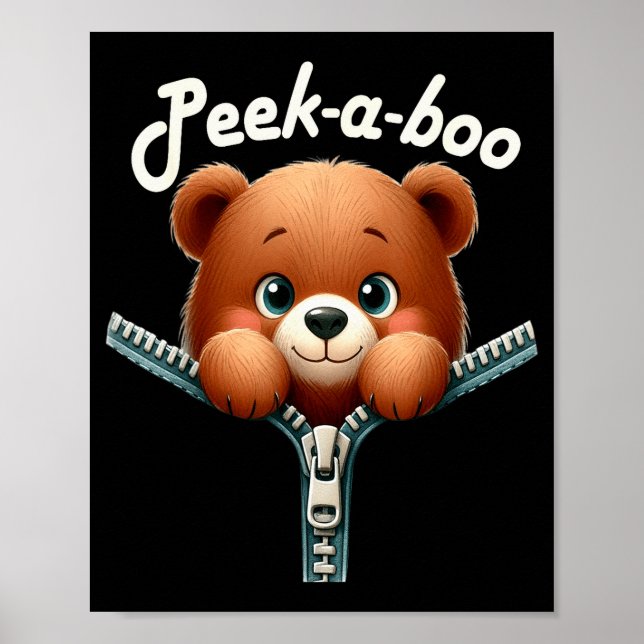 Póster Divertido - Peek-a-boo - Oso  (Frente)