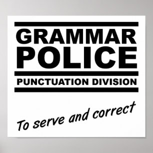 Póster Divertido Policía Gramatical