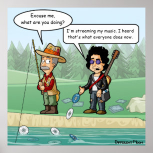 Póster Divertido Poster Pun de Streaming de Música