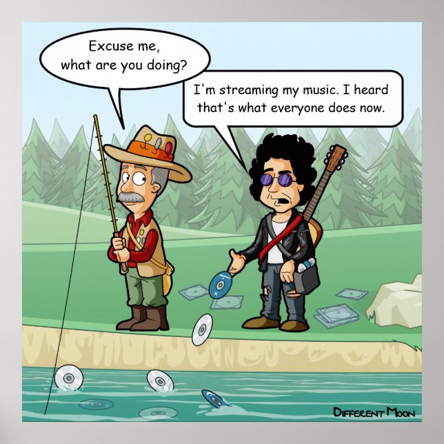 Póster Divertido Poster Pun de Streaming de Música (Frente)