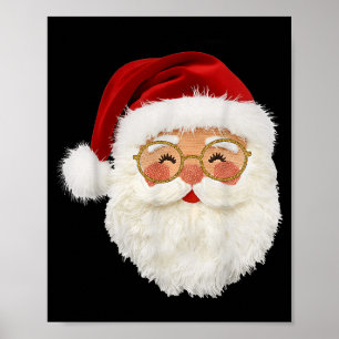 Póster Divertido Prep Realista Santa Claus Alegre de Hilo